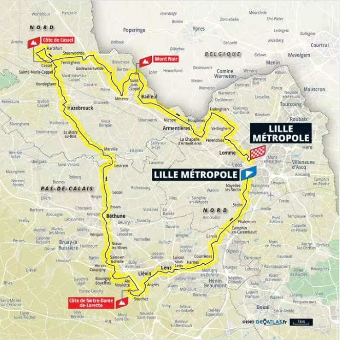 Départ tour de france 2025 Départ de Lille arrivée Lille samedi 5 juillet 2025