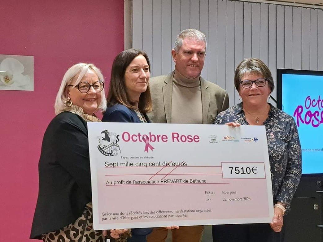 Remise du chèque octobre rose 2024 Isbergues