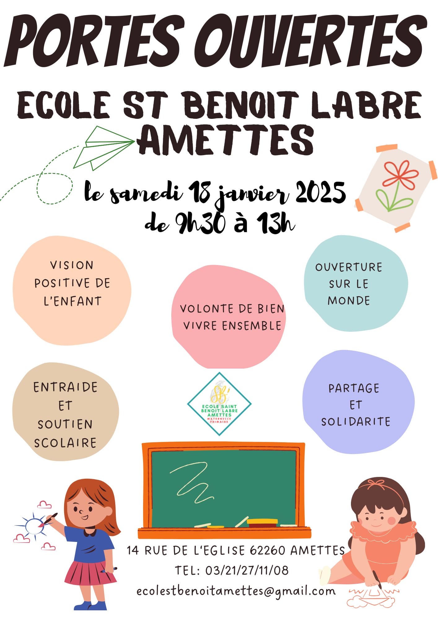 Portes ouvertes de l'école Saint Benoit Labres Amettes