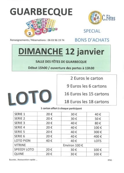 Loto guarbecque 12 janvier